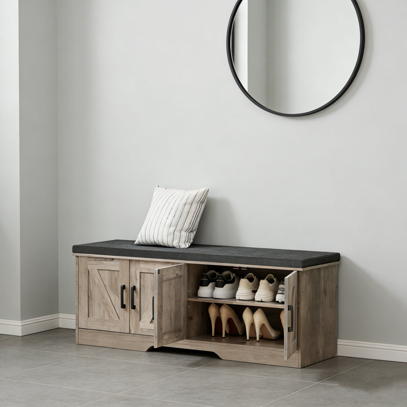 Banc de rangement avec siège rembourré