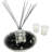 Hosley Aromatherapy Linen Diffuser Gift Set All in One, 230ml Linen Diffuser Refill Oil, Glass Diffuser Bottle, Reed Sticks, Metal Plate, Glass Black Filler and 2pcs Filled Candles in a Set