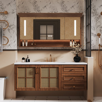 Vintage medieval-style bathroom cabinet