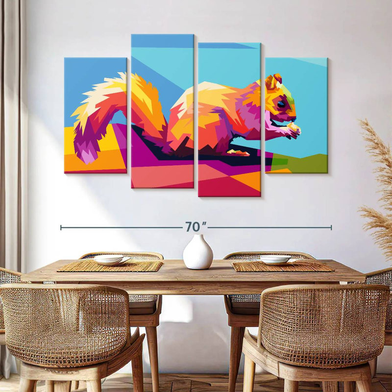 Brampt Geometric Squirrel, 42"H x 68"W