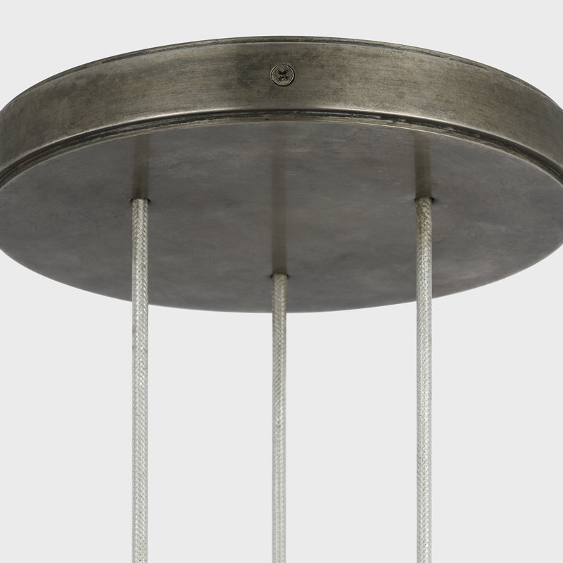 Anne-Marie Barton Armise Pendant with Nova Frost, 242" H x 7.5" W, Mottled Pewter, White