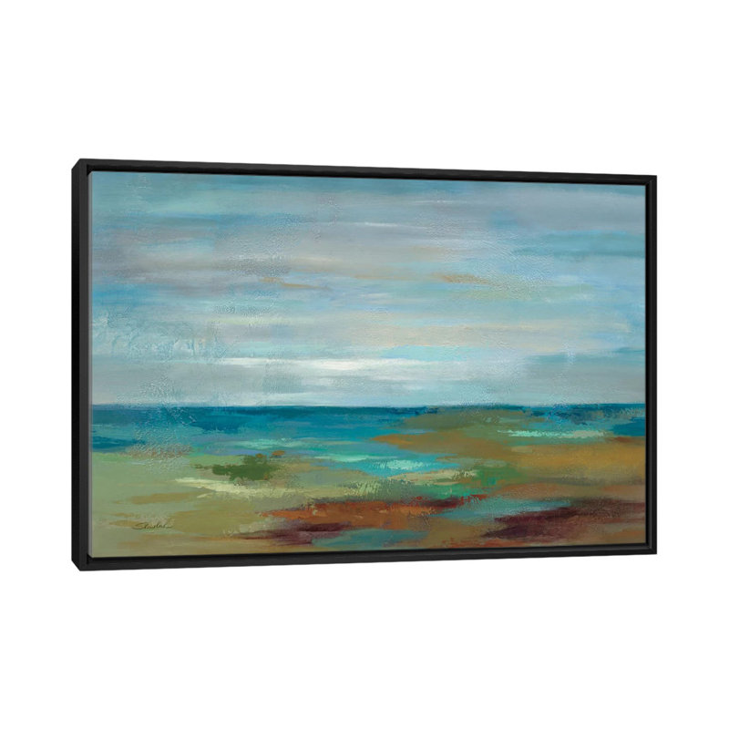 « wispy clouds », impression sur toile, H 18 po x l 26 po x P 1,5 po, Toile avec cadre noir, Pas de tapis