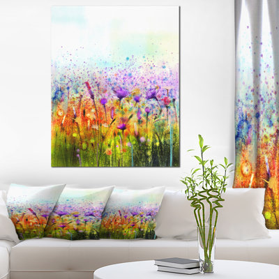 « Abstract Cosmos of Colorful Flowers », reproduction d'art sur toile tendue, grandes fleurs