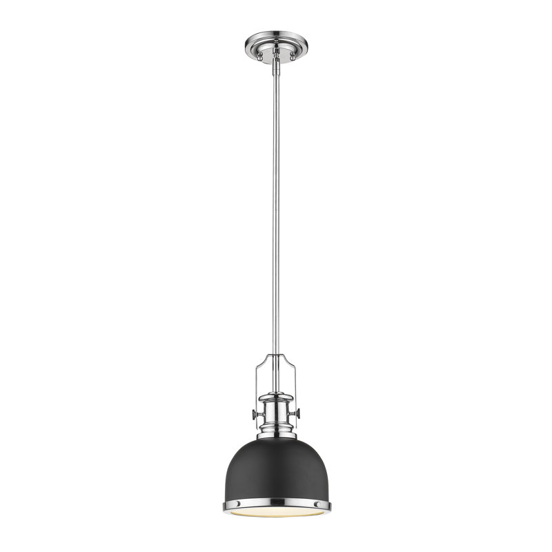 Enola 1 - Light Single Pendant, Matte Black/Chrome