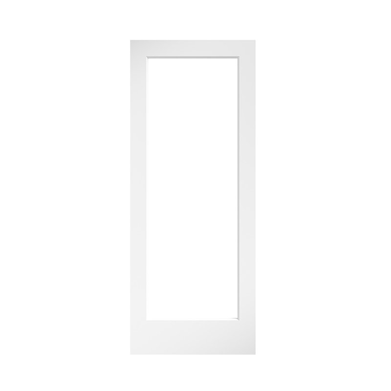 32" x 80" White Solid Pine French Door with Clear Glass