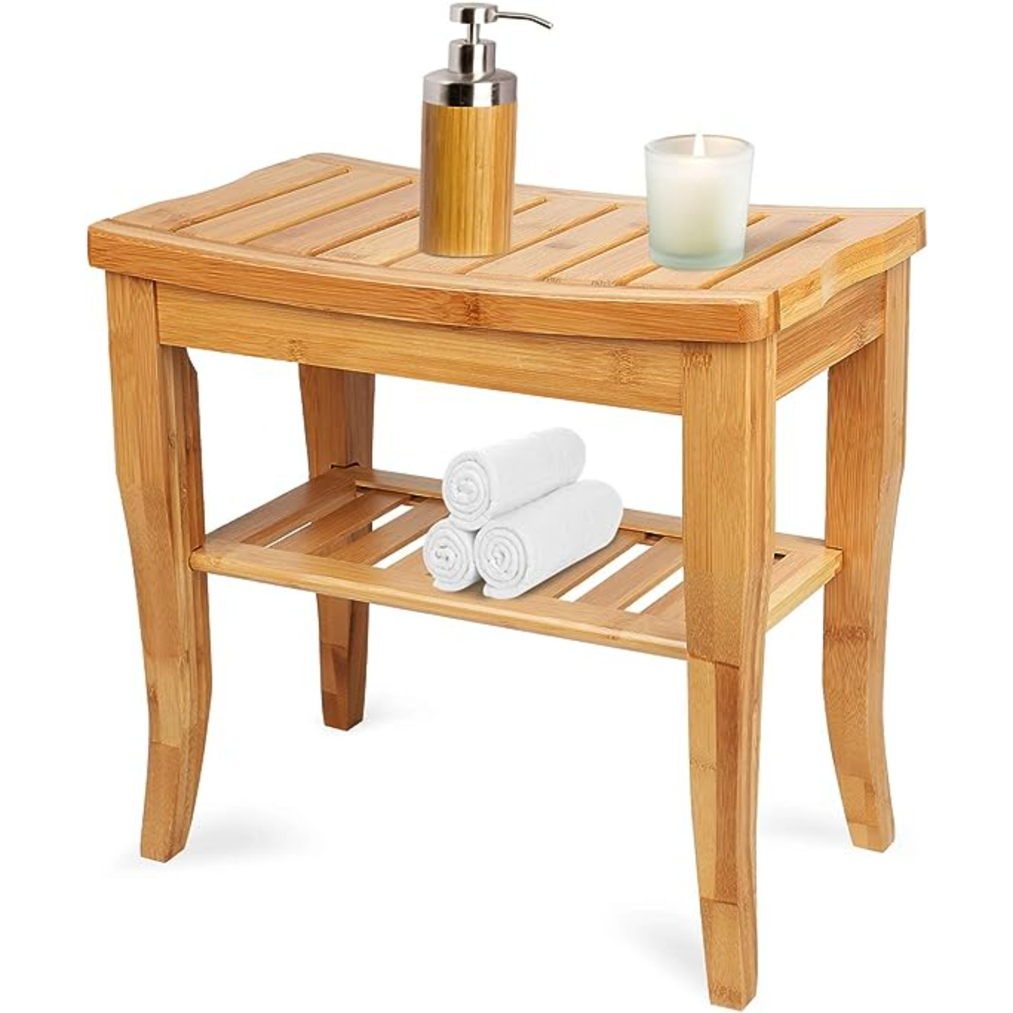 Lark Manor Antarious 20'' W Teak Shower Bench with Storage Shelf for Inside  Shower Bathroom & Reviews