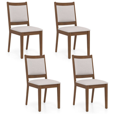  Modern Dining Chair Set Upholstered Kitchen Chair w/ Padded Backrest & Seat