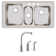 Lustertone 43" L x 22" W Triple Basin Drop-in Kitchen Sink with Faucet Kit