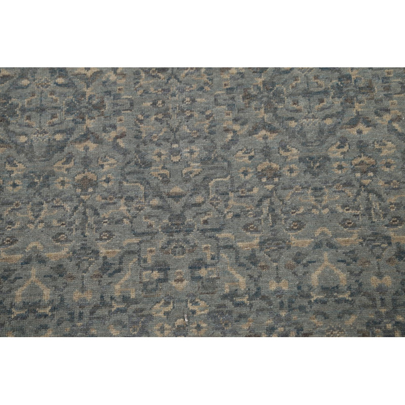 Tapis bleu clair / ivoire en laine Ziegler