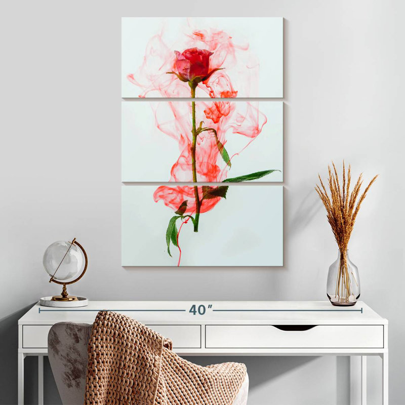 Rose sous l'eau, H 32 po x l 20 po