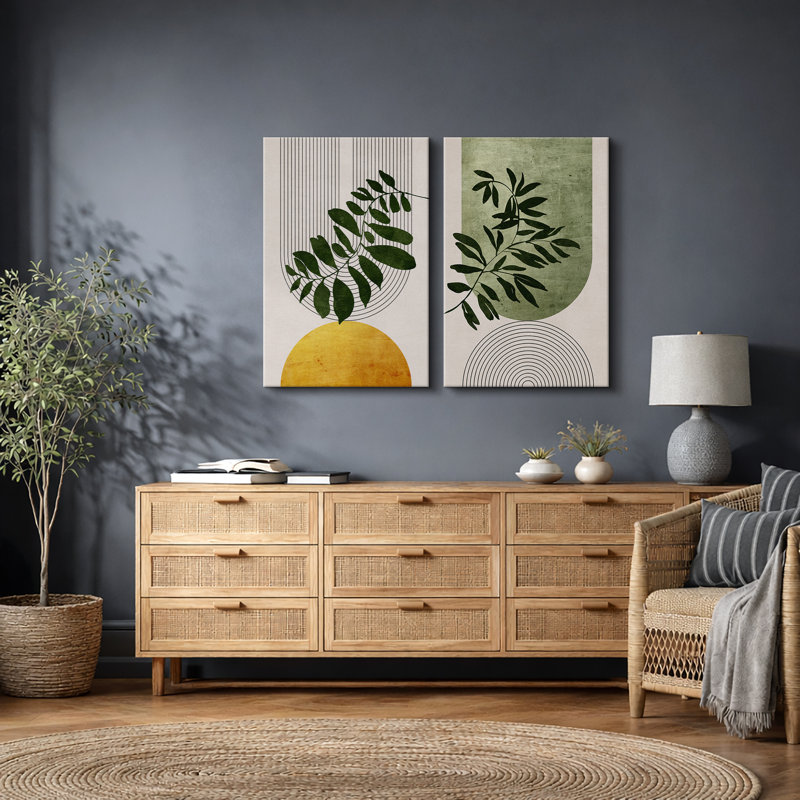 Boho Mid Mid Modern Modern, H 24 po x l 32 po, Toile tendue