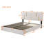 Cadre de lit moderne pour chambre à coucher, chambre d'amis, lit plateforme tapissier, lit de chambre à coucher avec système de rangement hydraulique