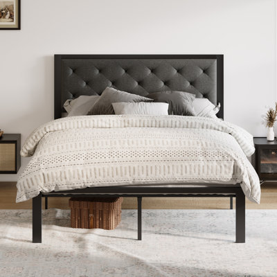 Katri Upholstered Metal Platform Bed