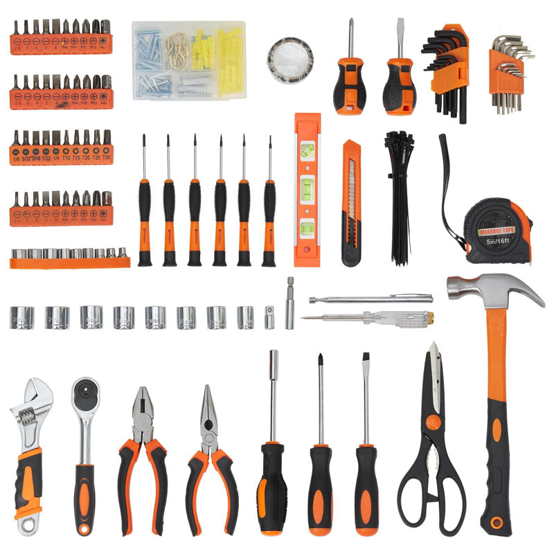 Ensemble d'outils 242 pièces avec étui de rangement pour boîte à outils, trousse d'outils à main pour la maison, réparation, bricolage, appartement, dortoir et garage