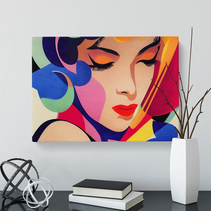 Watercolour Woman Abstract - Wrapped Canvas