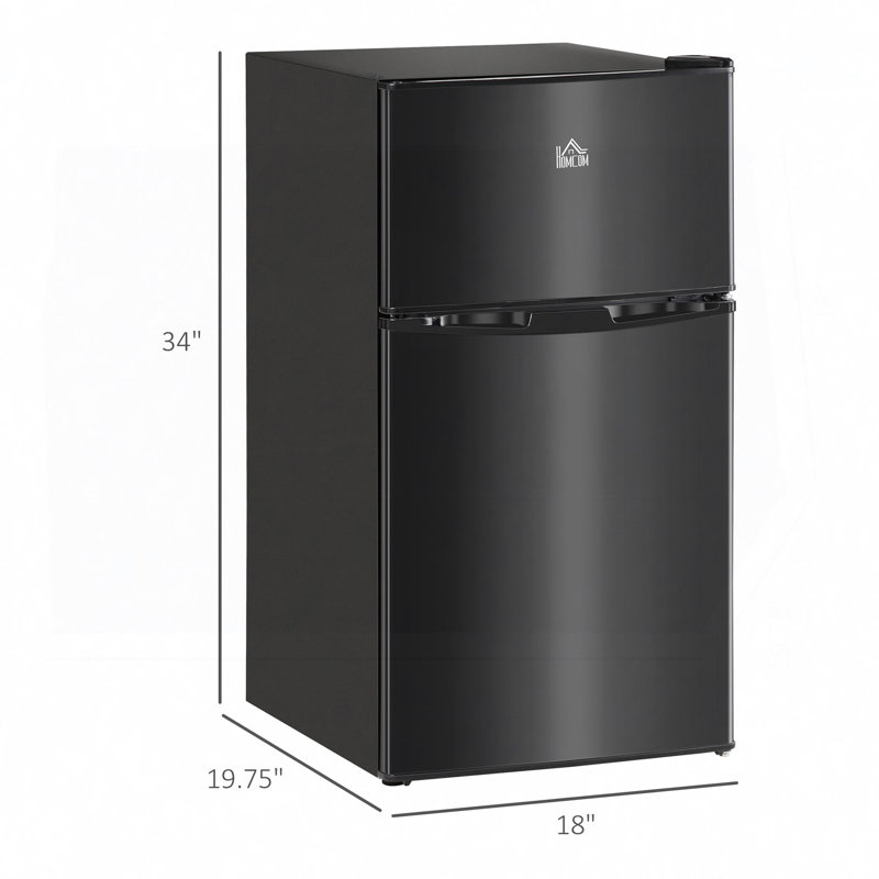 Mini réfrigérateur à double porte avec congélateur, réfrigérateur compact de 3,2 pieds cubes avec tablette réglable, thermostat réglable et porte réversible pour chambre à coucher, dortoir, bureau à domicile