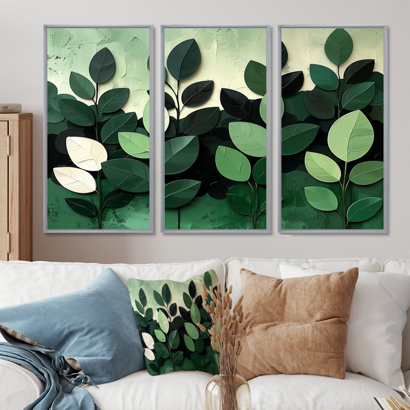 Green Plants Botanical Bliss - Ensemble de décoration murale plantes, H 40 po x l 60 po x P 1 po