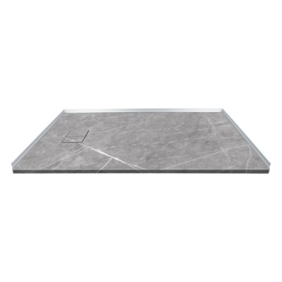 Transolid Trimslate Plus 60-in x 32-in Zero Threshold Tub Replacement Shower Base with End Drain