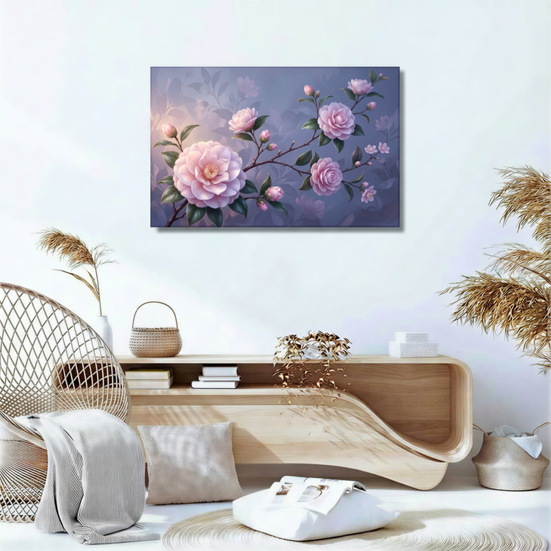 Ensemble de 1 tableau sur toile à motif floral, H 24 po x l 36 po, Toile tendue