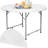 48-Inch Round Folding Table - Portable Plastic Dining Table With Carrying Handle