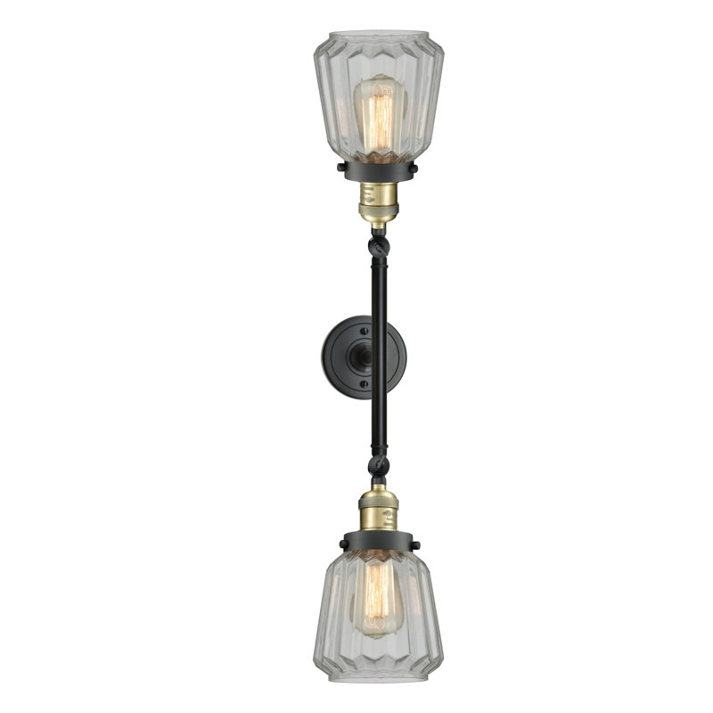 Vinson 2 - Light Dimmable Vanity Light, Clear, Black Antique Brass, Bulb Not Included