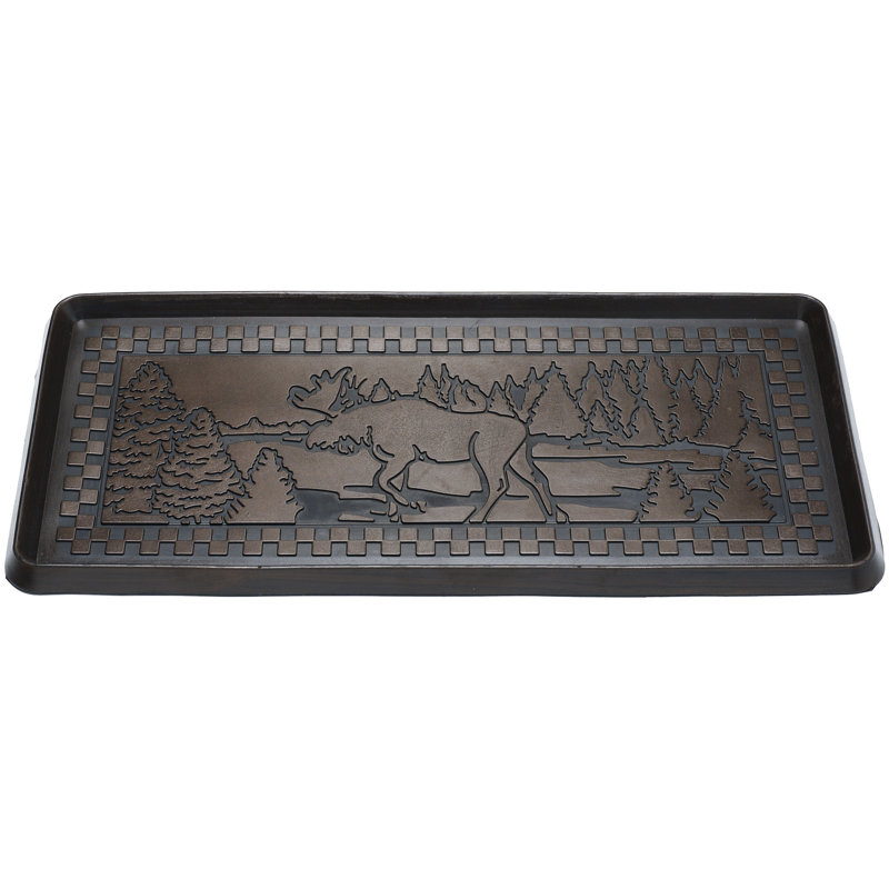 Moose Sccene 32 in. x 16 in. Non-Slip Outdoor Boot Tray