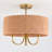 Stephane 3 - Light 17.71'' Shaded Drum Semi Flush Mount with Fabric Accents