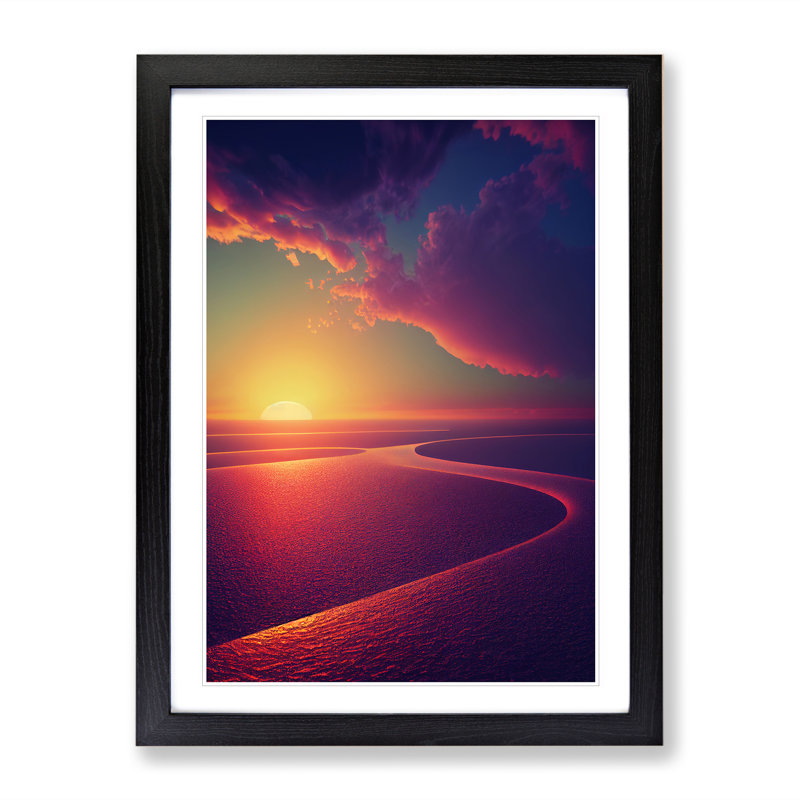 Irresistible Sunset - Single Picture Frame Print, Black, 64cm H x 46cm W x 2cm D