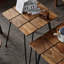 Table basse carrée en bois massif rétro noyer