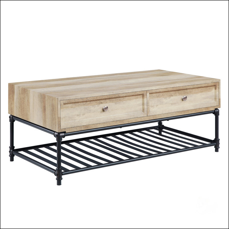 Table basse en chêne et gris sable