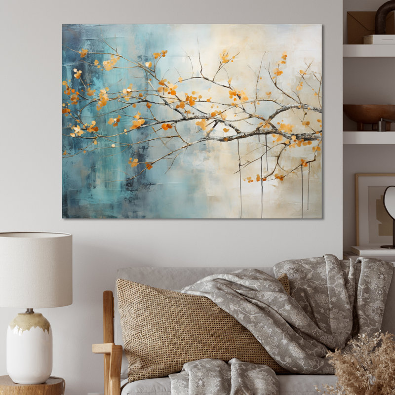«Orange Teal», impression sur toile, H 12 po x l 20 po x P 1 po, Toile tendue
