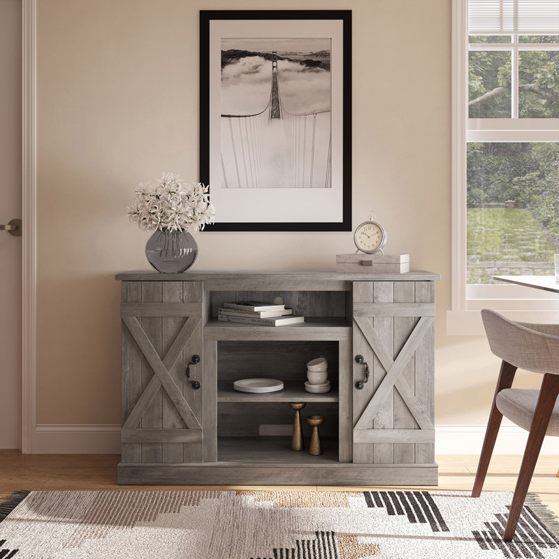 Pennsville 47" W TV Stand Media Console, Oak