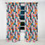 Motif tendance Popart rose et bleu - Rideau occultant géométrique abstrait - 1 panneau-107545833