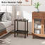 Table de bout à 2 niveaux, petite table d'appoint avec pieds en bois massif, table de chevet Boho avec tablette de rangement, table de chevet pour les petits espaces, chambre à coucher, salon, entrée, assemblage facile, chêne rustique