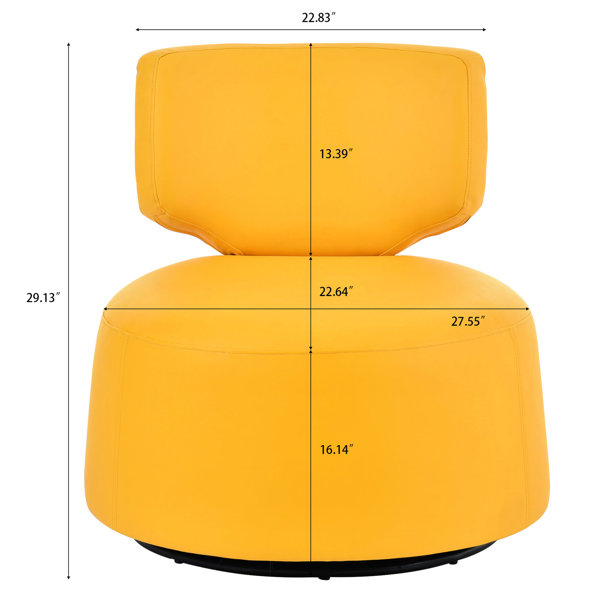Corrigan Studio® Chaise pivotante de 29,01 po, base en métal jaune à ...