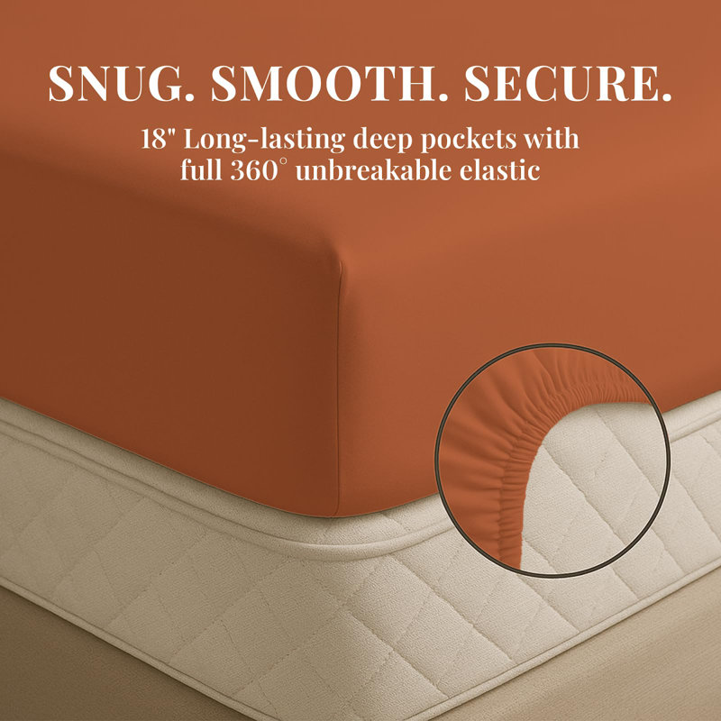 Premium Rayon From Bamboo Blend Sheet Set With Deep Pockets, Cooling and Breathable, Autumn