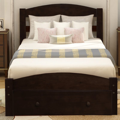 Twin Size Platform Bed In , 10 Wood Slats For Airflow Under Mattress, Storage Drawer Personal Effects Frame Prolonging Mattress Service Life, Bedroom Tools