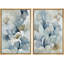«Blue Ginkgo Leaves Minimalist Abstract Botanical Modern», ensemble de 2 reproductions d'art sur toile encadrées-603197476-603197477