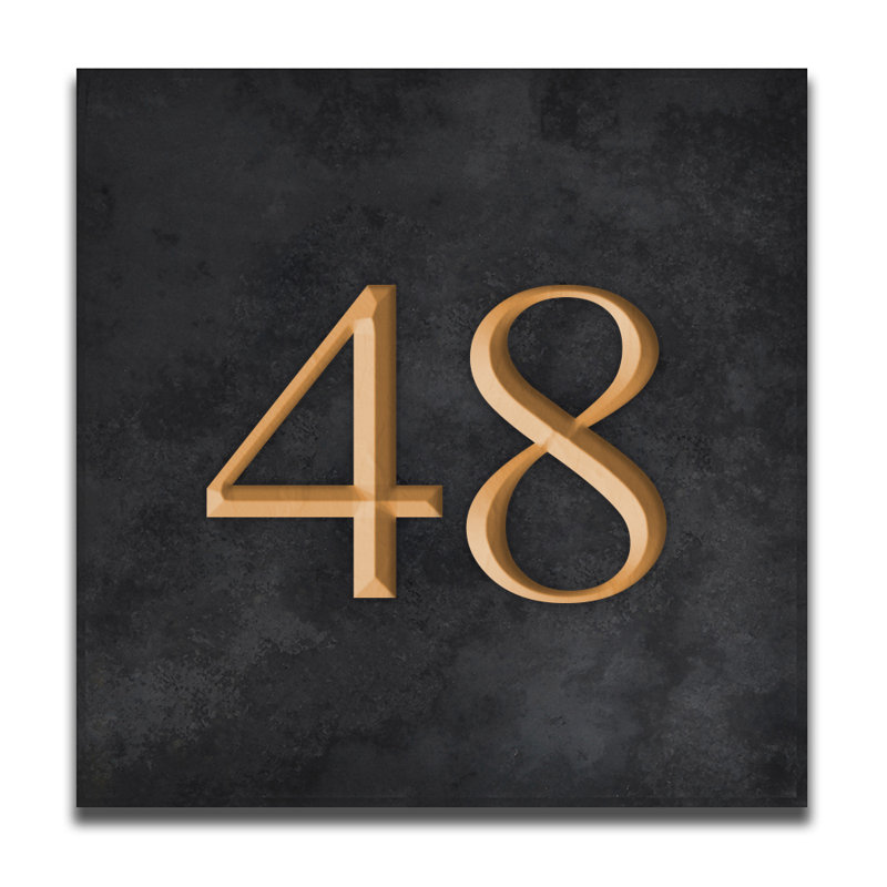 Velia 17.78cm H Stone House Number, 48, Gold