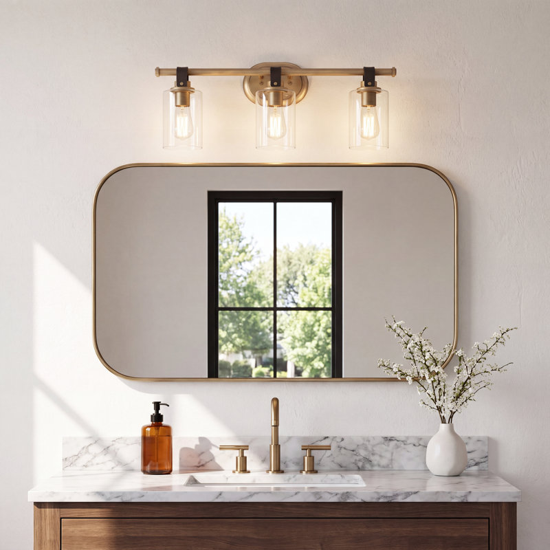 April 3 - Light Dimmable Vanity Light, Heritage Brass