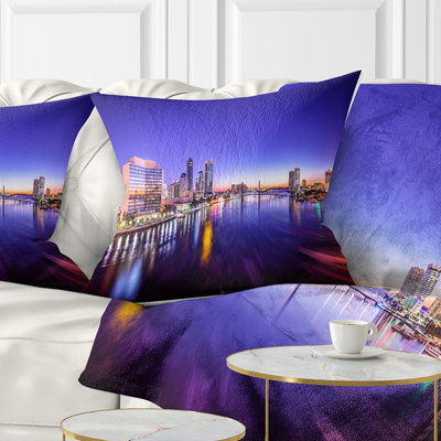 Photography Jacksonville Florida Cityscape Throw Pillow