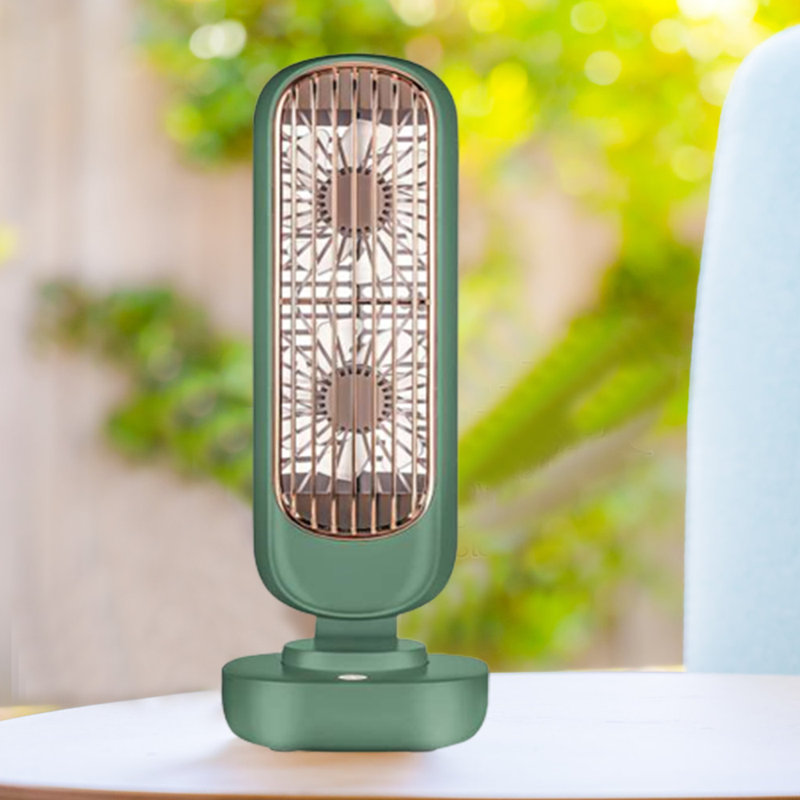 Ventilateur de bureau tour double à double feuille, Vert