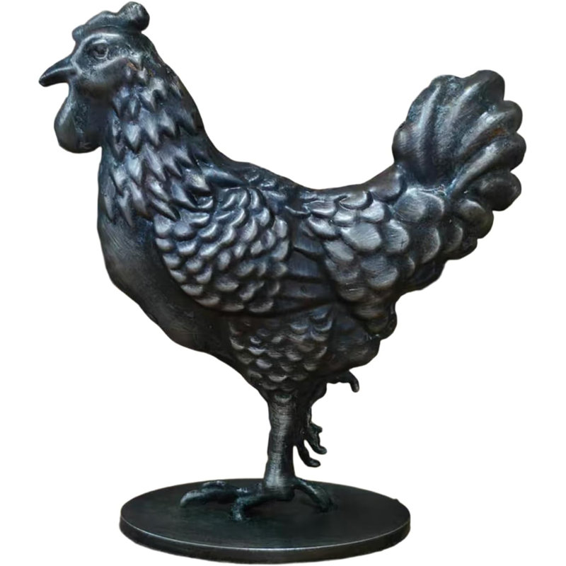 Statue coq en métal