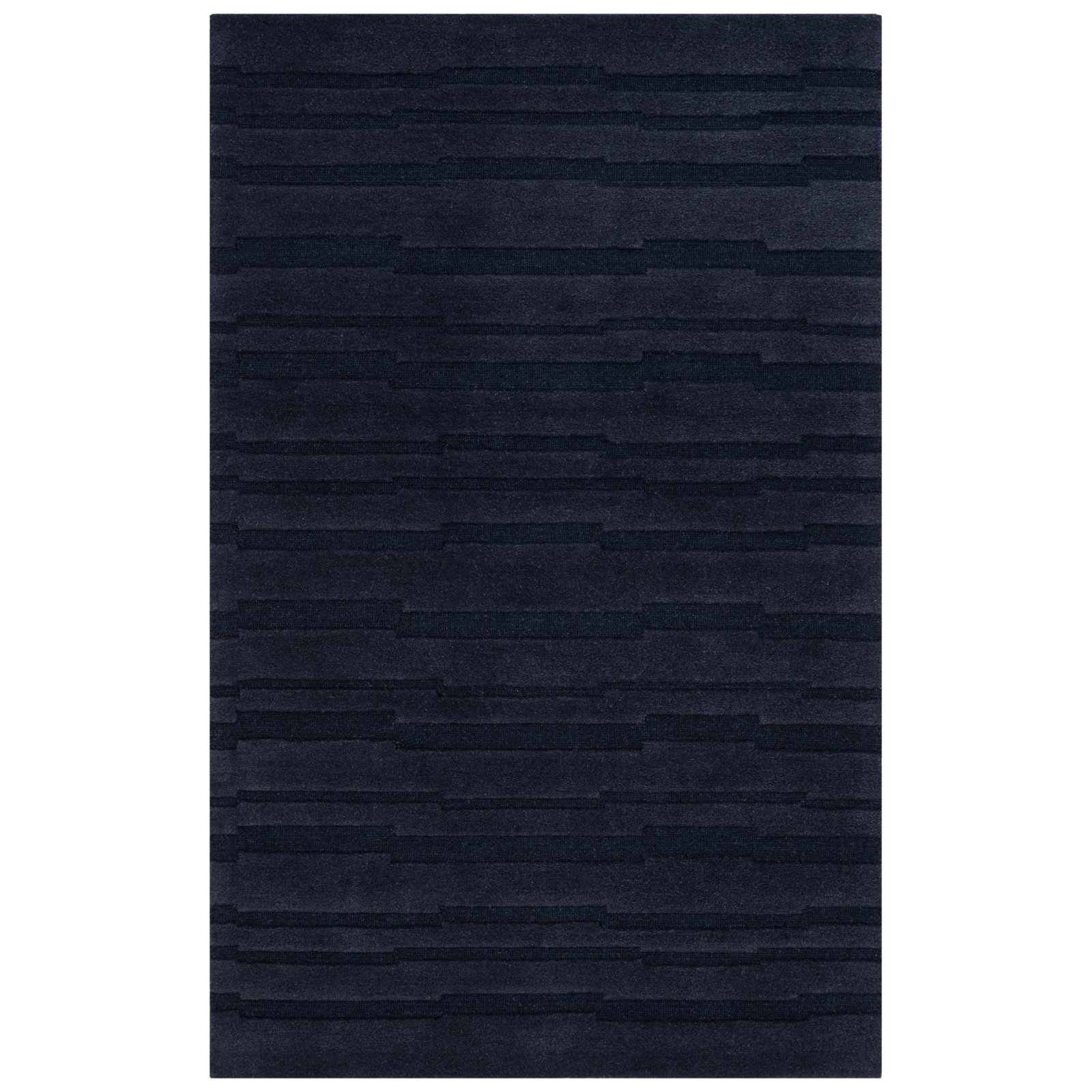 Fairborn Black Hand-Tufted Wool Rug, Rectangle 8' x 10'
