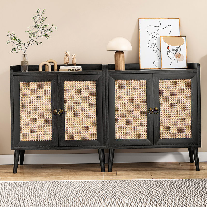 Vienna Accent Cabinet, Black/Natural