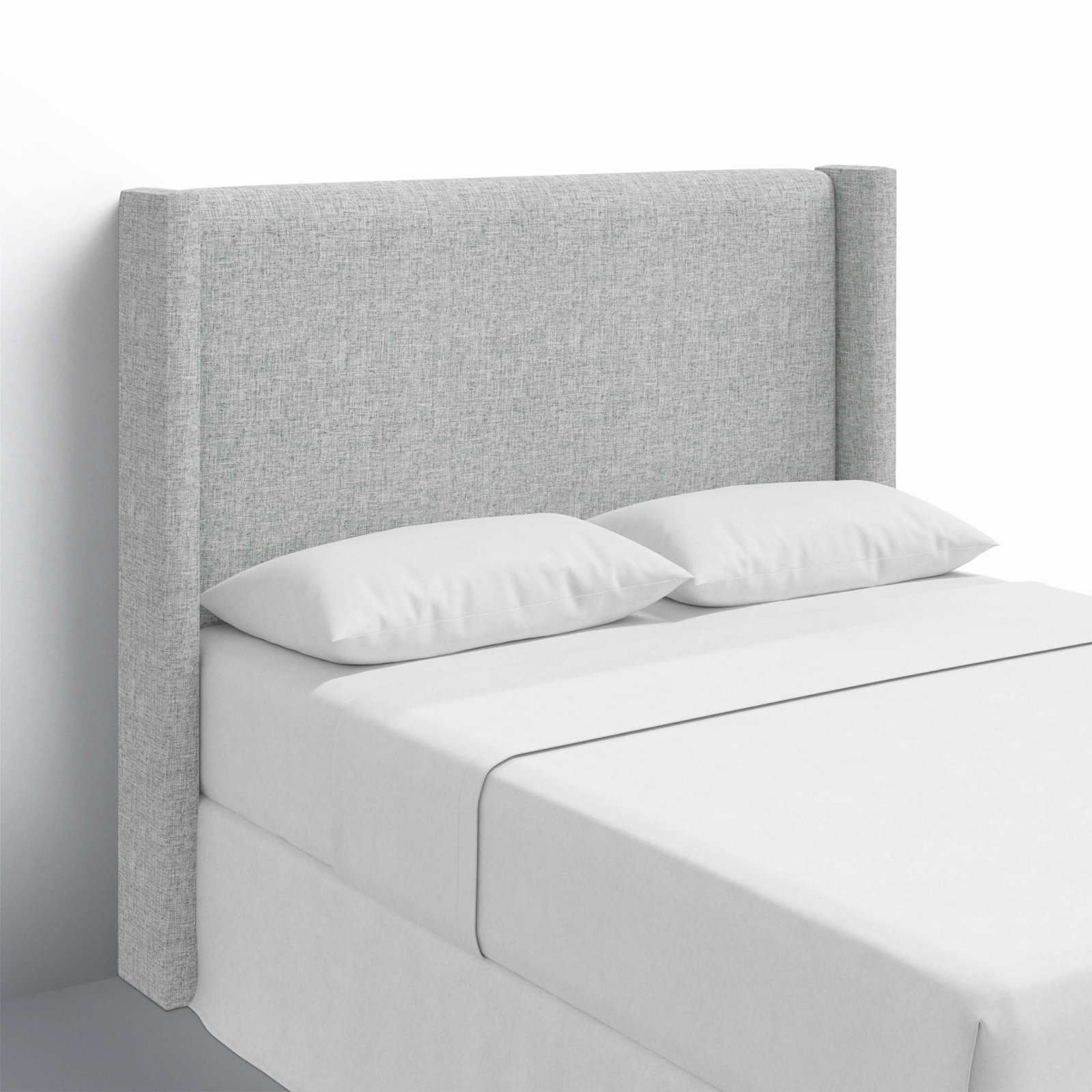 Hanson Upholstered Headboard, Queen, Zuma Pumice Textured Linen
