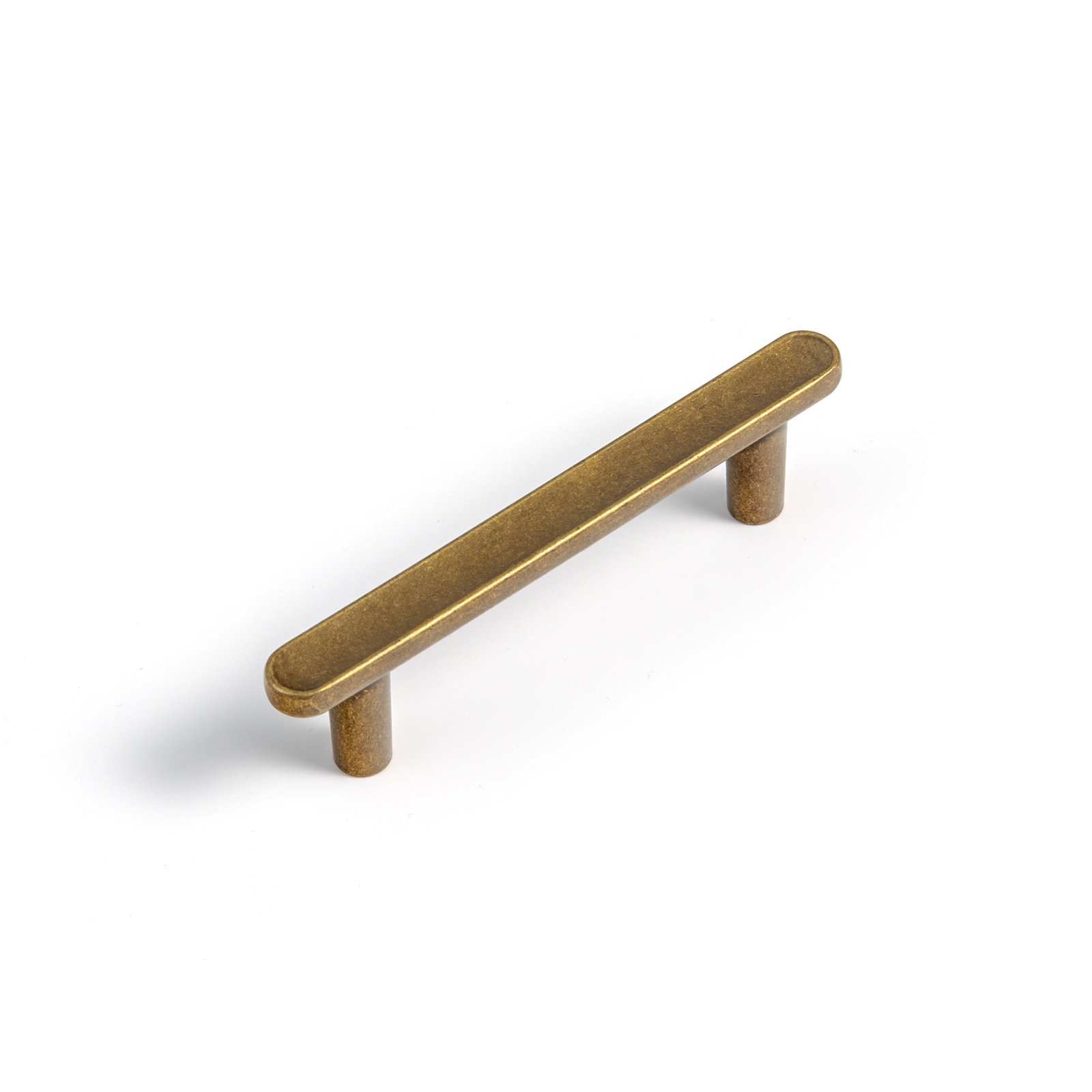 Center Bar Cabinet Pull, Antique Brass, 3"
