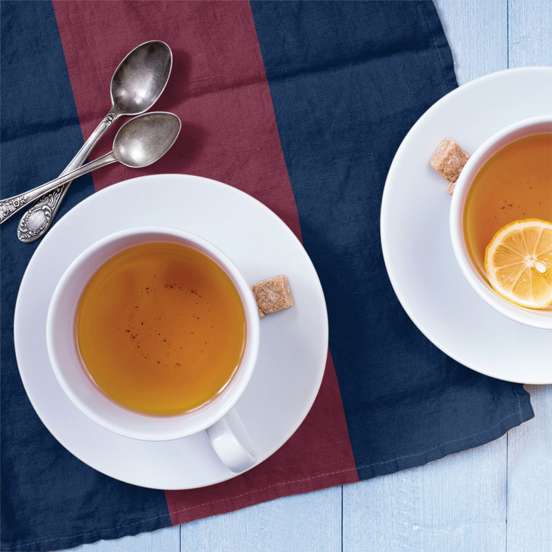 Stripe Tea Towel Kitchen Towel, Cotton Blend, Navy Blue/Wine/Navy Blue Cleveland Basketball