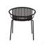 Chaises de salle à manger de patio empilables avec design respirant de style moderne et simple (ensemble de 2), pieds en métal + dossier en plastique