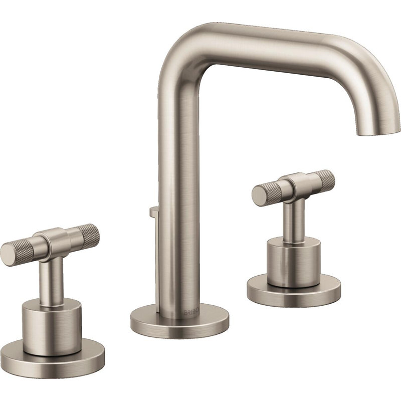 Litze® Widespread Lavatory Faucet With High Spout, Luxe Nickel, T-Lever Handle, 1.5 GPM